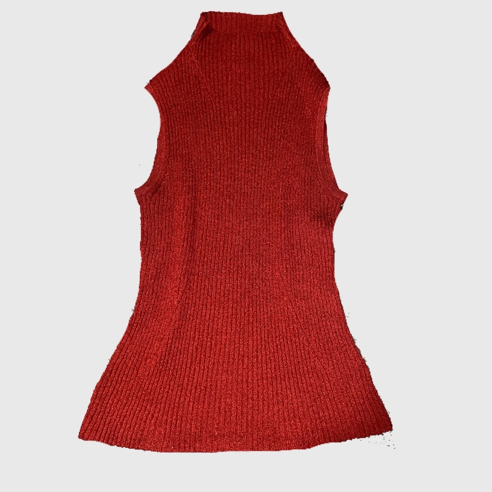 ST JOHN’S BAY fitted slim mock neck / turtleneck knit sweater tank top